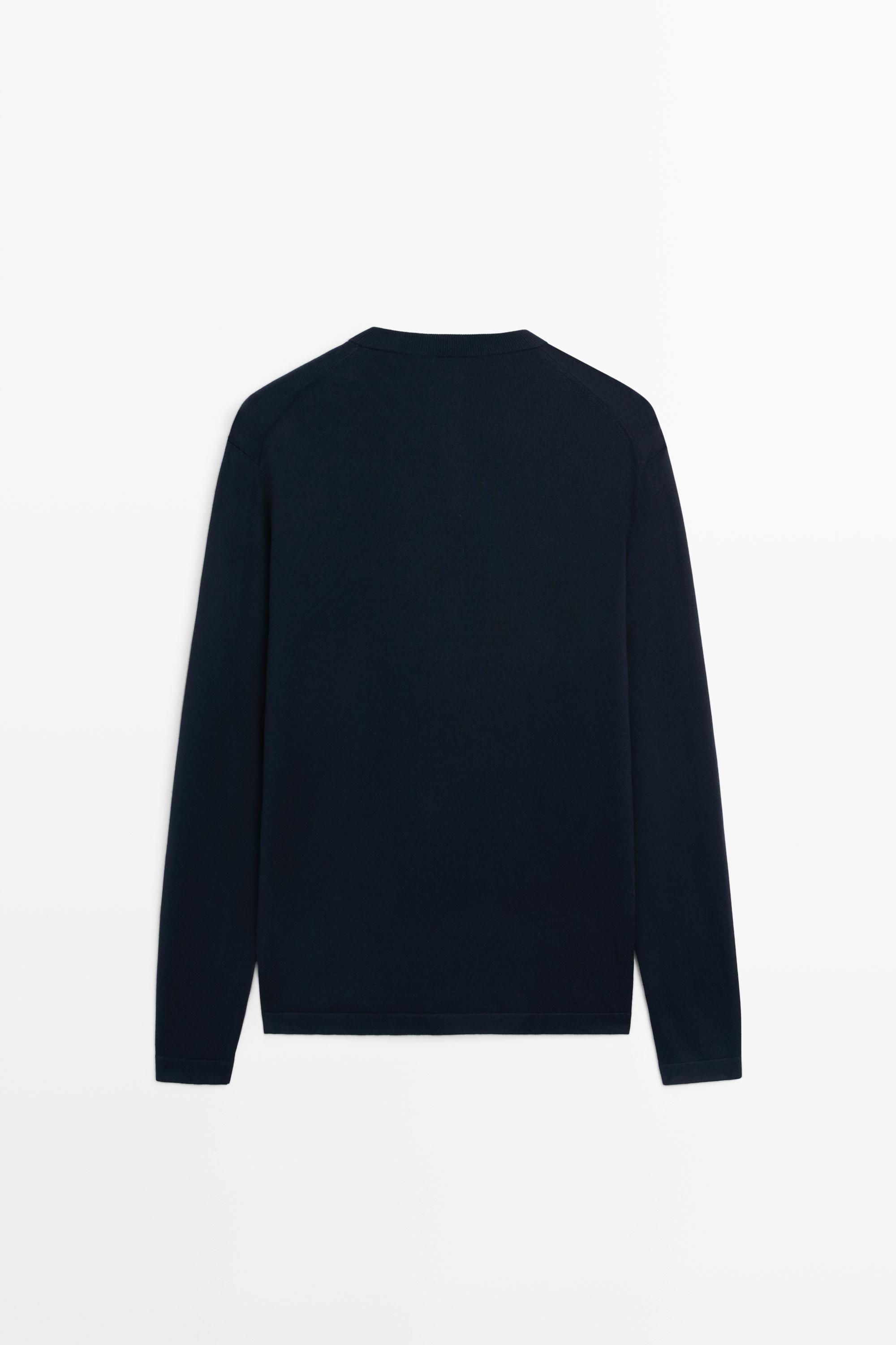 Pull en maille 100 % coton à col tunisien
